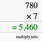 How to calculate 780 times 7 using long multiplication How to calculate 780 times 7 using long multiplication