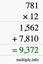 How to calculate 781 times 12 using long multiplication How to calculate 781 times 12 using long multiplication