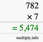 How to calculate 782 times 7 using long multiplication How to calculate 782 times 7 using long multiplication