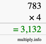 How to calculate 783 times 4 using long multiplication How to calculate 783 times 4 using long multiplication
