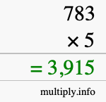 How to calculate 783 times 5 using long multiplication How to calculate 783 times 5 using long multiplication