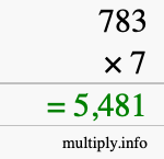 How to calculate 783 times 7 using long multiplication How to calculate 783 times 7 using long multiplication