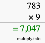 How to calculate 783 times 9 using long multiplication How to calculate 783 times 9 using long multiplication