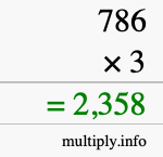 How to calculate 786 times 3 using long multiplication How to calculate 786 times 3 using long multiplication