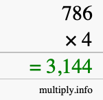 How to calculate 786 times 4 using long multiplication How to calculate 786 times 4 using long multiplication