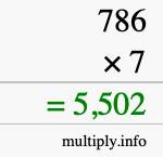 How to calculate 786 times 7 using long multiplication