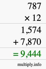 How to calculate 787 times 12 using long multiplication How to calculate 787 times 12 using long multiplication
