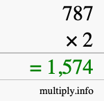 How to calculate 787 times 2 using long multiplication How to calculate 787 times 2 using long multiplication