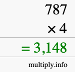 How to calculate 787 times 4 using long multiplication How to calculate 787 times 4 using long multiplication