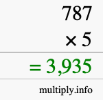 How to calculate 787 times 5 using long multiplication How to calculate 787 times 5 using long multiplication
