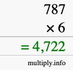 How to calculate 787 times 6 using long multiplication