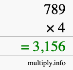 How to calculate 789 times 4 using long multiplication How to calculate 789 times 4 using long multiplication
