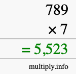 How to calculate 789 times 7 using long multiplication