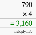 How to calculate 790 times 4 using long multiplication How to calculate 790 times 4 using long multiplication