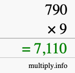 How to calculate 790 times 9 using long multiplication How to calculate 790 times 9 using long multiplication