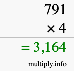 How to calculate 791 times 4 using long multiplication How to calculate 791 times 4 using long multiplication