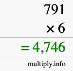 How to calculate 791 times 6 using long multiplication How to calculate 791 times 6 using long multiplication