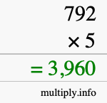 How to calculate 792 times 5 using long multiplication How to calculate 792 times 5 using long multiplication