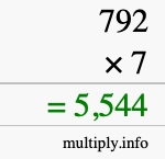 How to calculate 792 times 7 using long multiplication How to calculate 792 times 7 using long multiplication