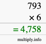 How to calculate 793 times 6 using long multiplication How to calculate 793 times 6 using long multiplication