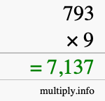 How to calculate 793 times 9 using long multiplication How to calculate 793 times 9 using long multiplication