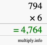 How to calculate 794 times 6 using long multiplication How to calculate 794 times 6 using long multiplication
