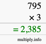 How to calculate 795 times 3 using long multiplication How to calculate 795 times 3 using long multiplication