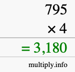 How to calculate 795 times 4 using long multiplication How to calculate 795 times 4 using long multiplication