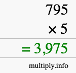 How to calculate 795 times 5 using long multiplication How to calculate 795 times 5 using long multiplication