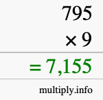 How to calculate 795 times 9 using long multiplication How to calculate 795 times 9 using long multiplication