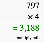 How to calculate 797 times 4 using long multiplication How to calculate 797 times 4 using long multiplication