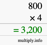 How to calculate 800 times 4 using long multiplication How to calculate 800 times 4 using long multiplication