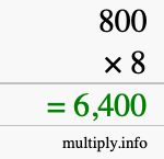 How to calculate 800 times 8 using long multiplication How to calculate 800 times 8 using long multiplication