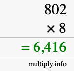 How to calculate 802 times 8 using long multiplication How to calculate 802 times 8 using long multiplication