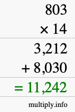 How to calculate 803 times 14 using long multiplication How to calculate 803 times 14 using long multiplication
