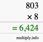 How to calculate 803 times 8 using long multiplication How to calculate 803 times 8 using long multiplication