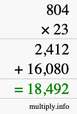 How to calculate 804 times 23 using long multiplication How to calculate 804 times 23 using long multiplication