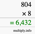How to calculate 804 times 8 using long multiplication How to calculate 804 times 8 using long multiplication