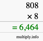 How to calculate 808 times 8 using long multiplication How to calculate 808 times 8 using long multiplication