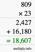 How to calculate 809 times 23 using long multiplication How to calculate 809 times 23 using long multiplication