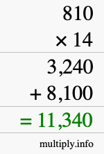 How to calculate 810 times 14 using long multiplication How to calculate 810 times 14 using long multiplication