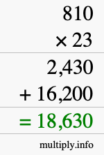 How to calculate 810 times 23 using long multiplication How to calculate 810 times 23 using long multiplication