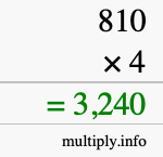 How to calculate 810 times 4 using long multiplication How to calculate 810 times 4 using long multiplication
