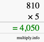 How to calculate 810 times 5 using long multiplication