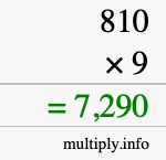 How to calculate 810 times 9 using long multiplication
