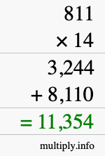 How to calculate 811 times 14 using long multiplication How to calculate 811 times 14 using long multiplication