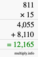 How to calculate 811 times 15 using long multiplication How to calculate 811 times 15 using long multiplication
