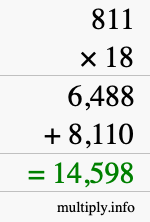 How to calculate 811 times 18 using long multiplication How to calculate 811 times 18 using long multiplication