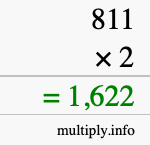 How to calculate 811 times 2 using long multiplication