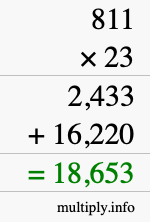 How to calculate 811 times 23 using long multiplication How to calculate 811 times 23 using long multiplication